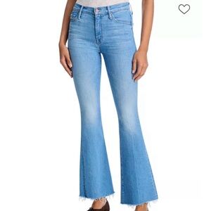 MOTHER weekender fray Light Blue Denim Jeans color “Glow up” NWOT